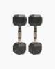 Amber Fight Gear Barbell Rubber encased Hex Dumbbell Weights with Metal Handles for Strength Training, Full Body Workout. Sold as a Pairs (2 Piece Sets)