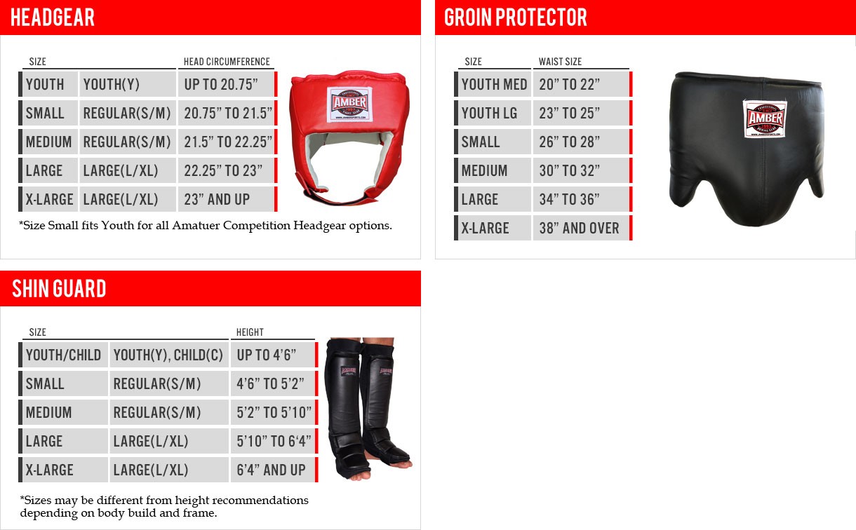 Protective Gear Size Chart
